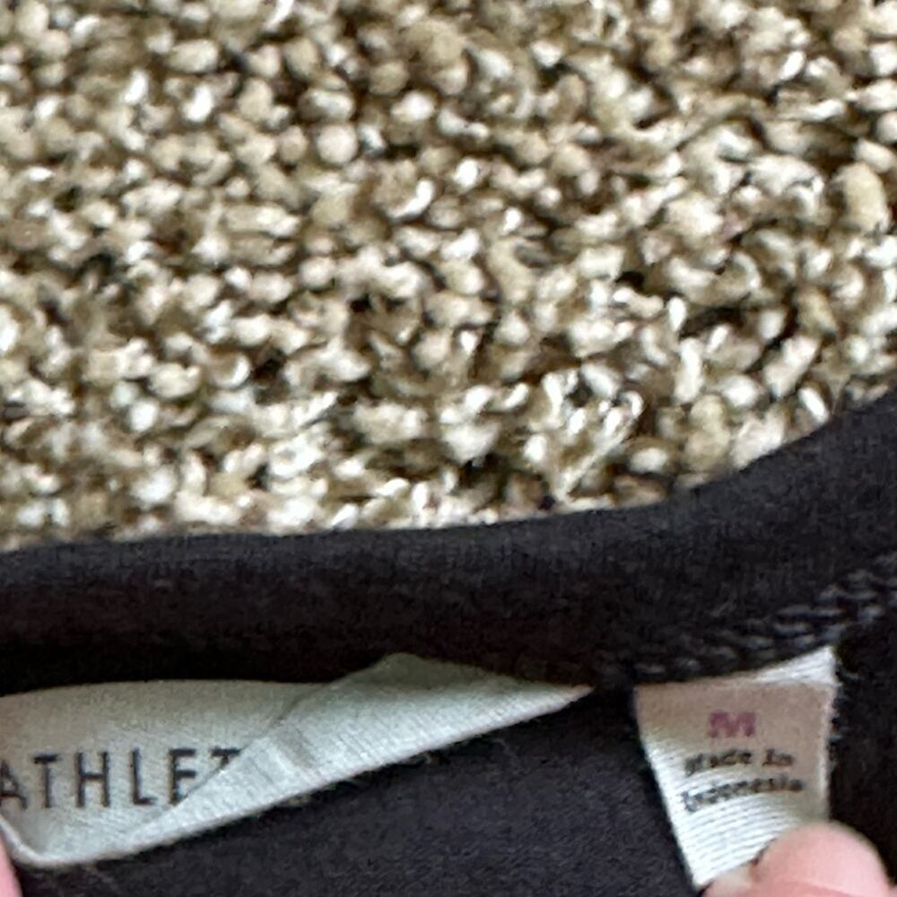 Athleta Black Dress Scoop Neck Short Sleeve, Cinch Sides Women M - Picture 2 of 4